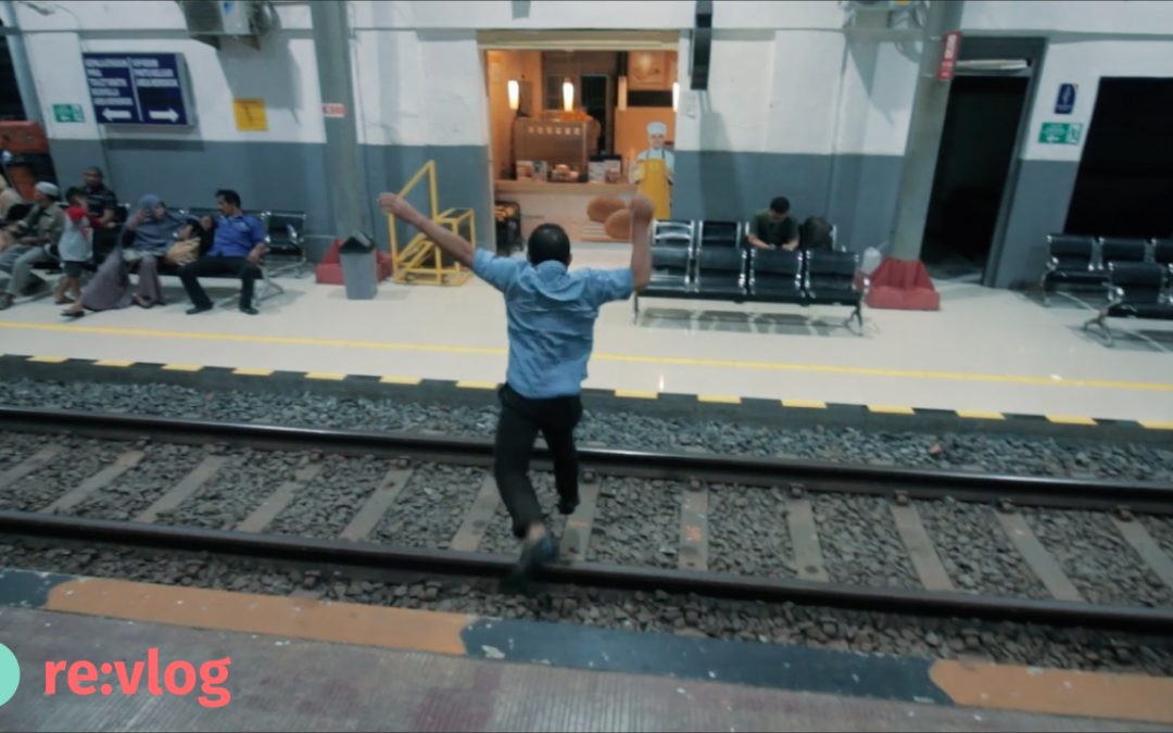 Jumping on a Night Train in Indonesia